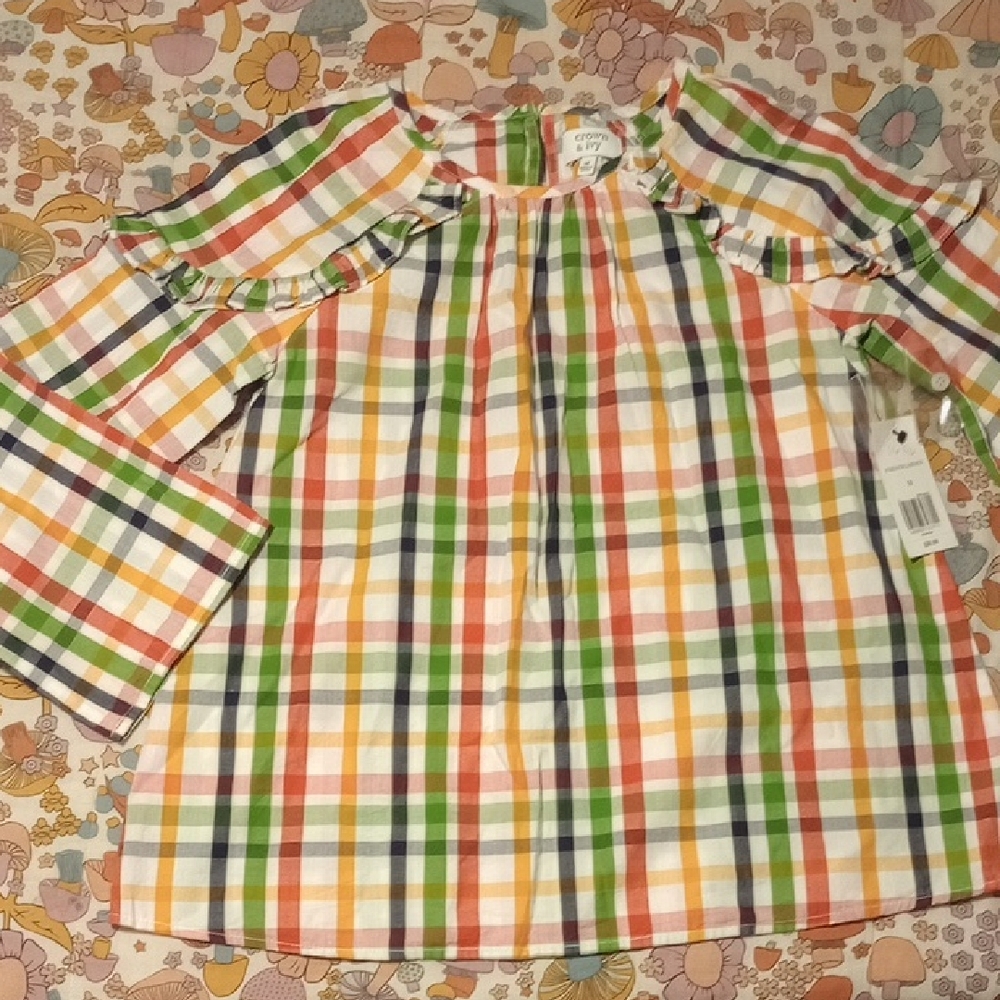 Crown & Ivy Multicolor Plaid Kids Blouse